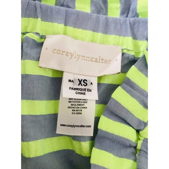 Anthropologie | Corey Lynn Calter Stripe Dress XS Off Shoulder Tunic Green - Picture 10 of 10